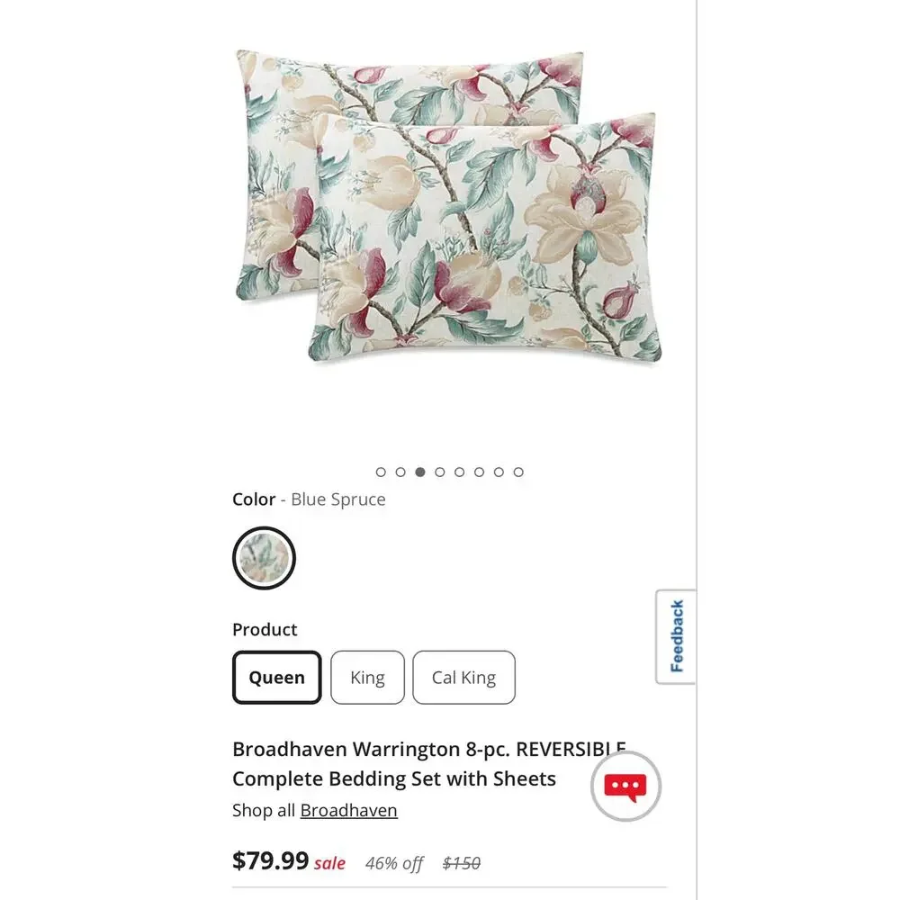 NEW! Broadhaven Warrington 8PC Complete Bedding Set with Sheets Queen